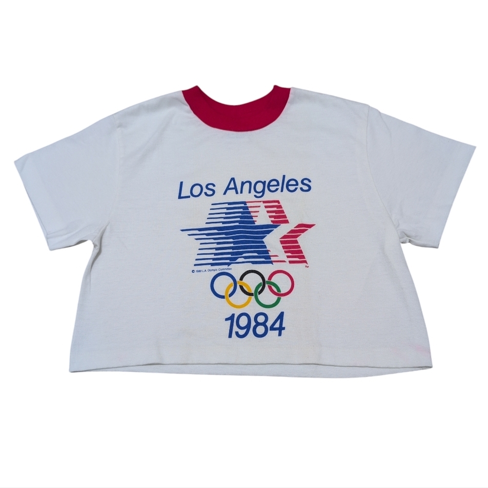 Levi's 1984 Vintage Los‎ Angeles Olympics Ringer Tee Cropped Size Small